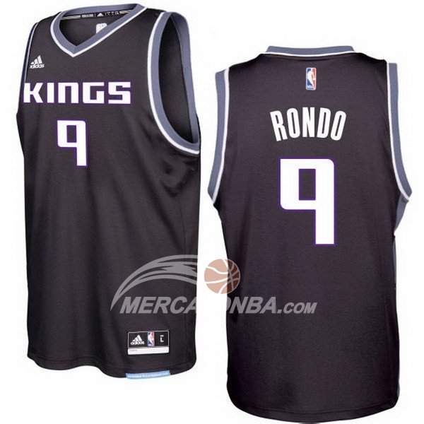 Maglia NBA Rondo Sacramento Kings Negro